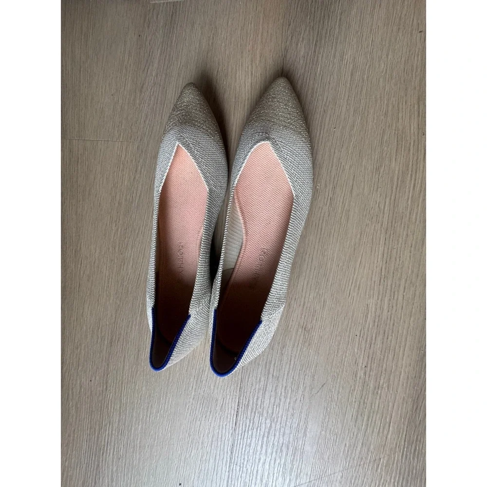 Rothys The‎ Point Diamond Metallic Sparkle Pointed Toe Flats Shoes Womens 10.5